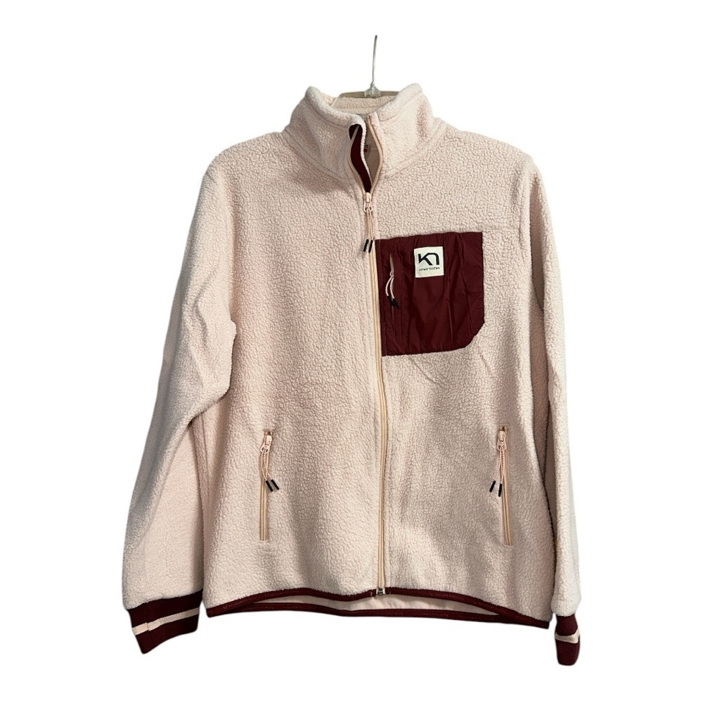 Kari Traa Pink and Burgundy Fleece Jacket, Large